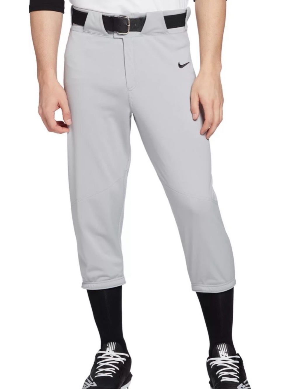 Nike Light Gray Baseball Pants with Black Swoosh